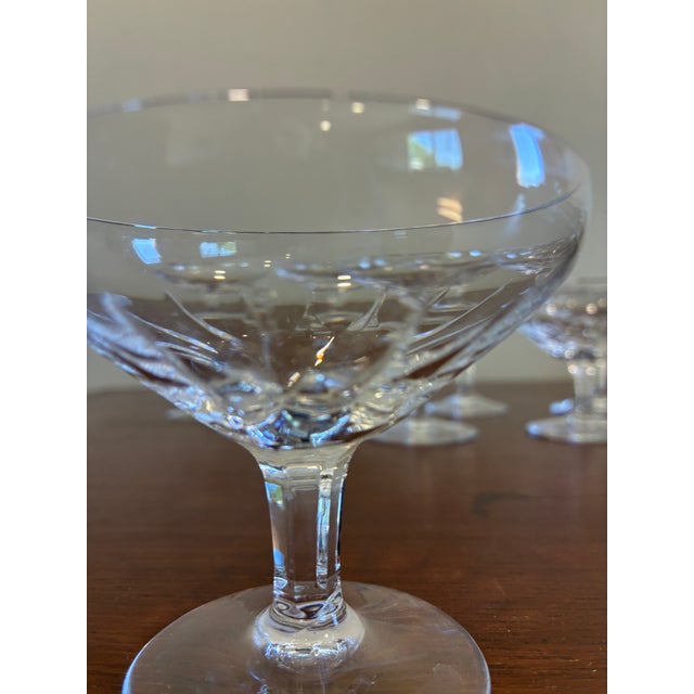 Glass Vintage Josair Crystal Oyster Dishes - Set of 7 For Sale - Image 7 of 12