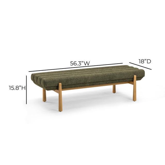 Julianna Green Textured Fabric Bench For Sale In Los Angeles - Image 6 of 6