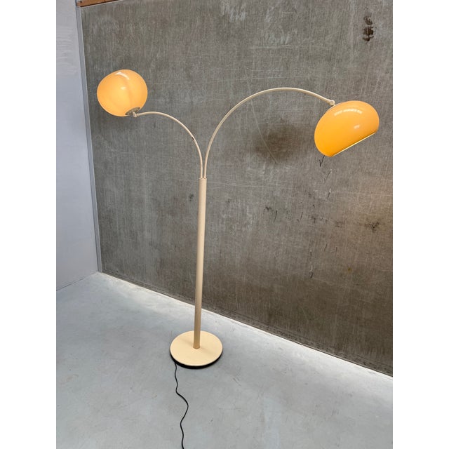 Beige Vintage Double Arch Mushroom Floor Lamp, 1970s For Sale - Image 8 of 11