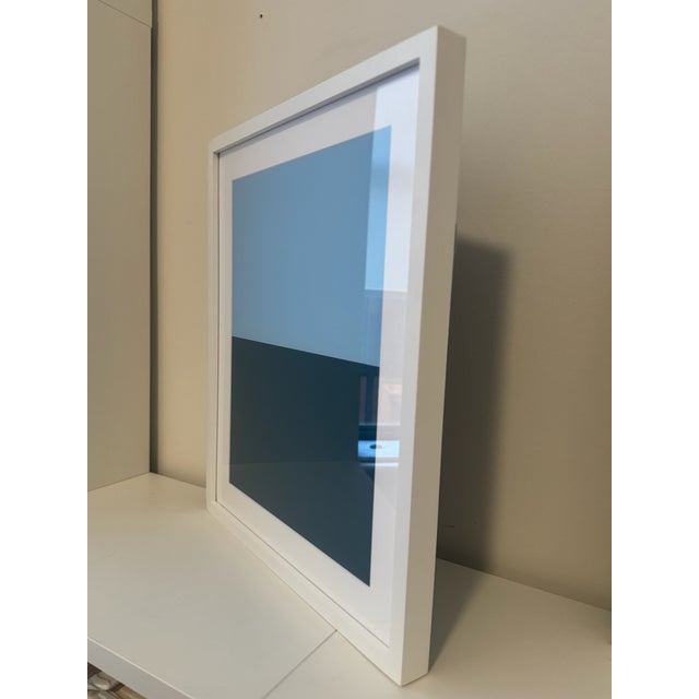 Color Study in Blue/Teal by Pencil & Paper in White Frame Framed Giclée Art Print on White Paper with Plexiglass Overall:...