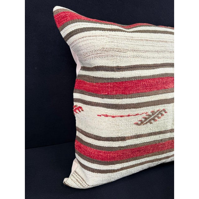 Turkish Hemp Pillow Cushion Natural Beige Red Pillow Cushion Cover 24x24 #30419 Enhance your home decor with our Kilim...