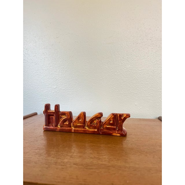 Ceramic Vintage Mid Century Modern Ceramic Orange Pen Holder Desk Accessory by Royal Haeger For Sale - Image 7 of 7