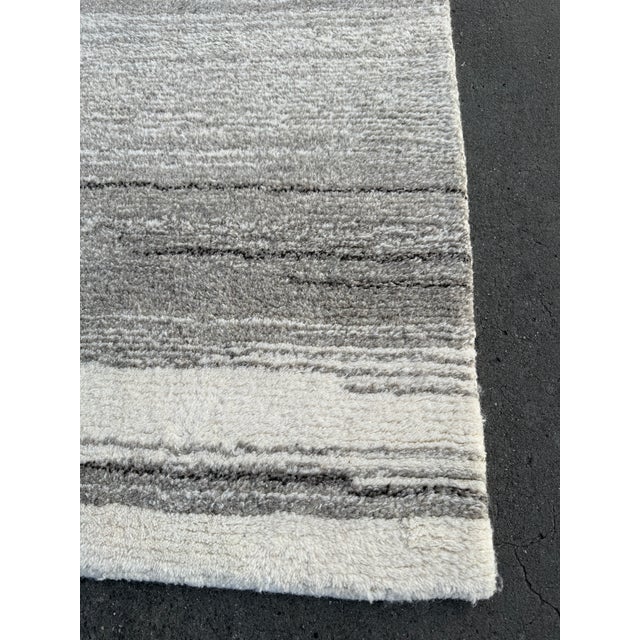 8ft X 8ft Pottery Barn Karson Wood Area Rug, Gray For Sale - Image 10 of 12