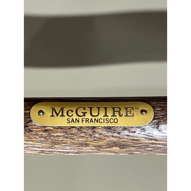 1980’s McGuire for San Francisco Bamboo & Suede Directors Chair Dining Set For Sale - Image 10 of 12