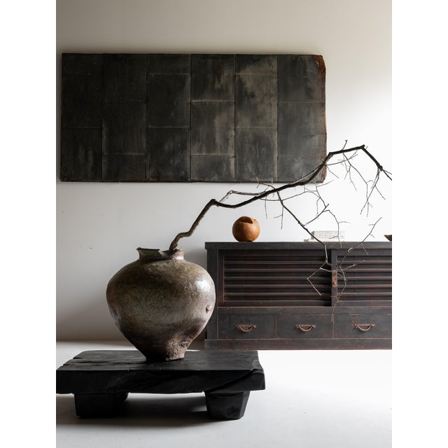 This is an antique ceramic jar produced in Tokoname, Japan, dating from the 17th to 18th century. Having endured centuries...