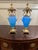 Antique French Blue Opaline Vase Urn Pair With Ormolu Mounts Cherub Finials Eagle Handles 19th Century For Sale - Image 15 of 15