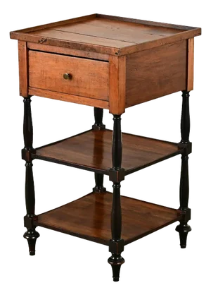 French 19th Century Walnut and Ebonized Etagere-Side Table
