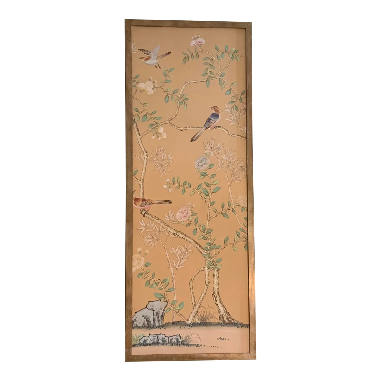 Vintage Mid 20th Century French Wallpaper Wall Panel Chairish