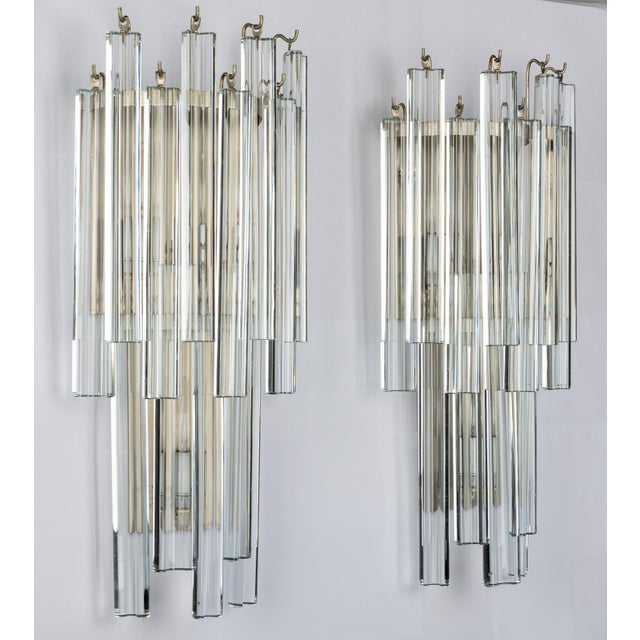 Venini 1970s Glass and Silver Venini Sconces - a Pair For Sale - Image 4 of 12