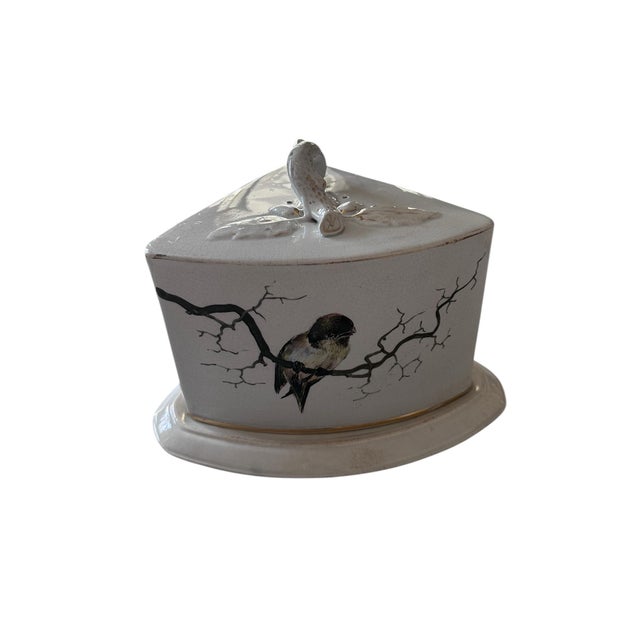 English Antique English Ironstone Cheese Dish With Bird Motif, C. 1900 For Sale - Image 3 of 11
