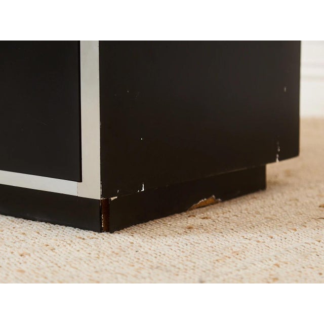 Black and Chrome 1970's Two Drawer Nightstand For Sale - Image 10 of 12