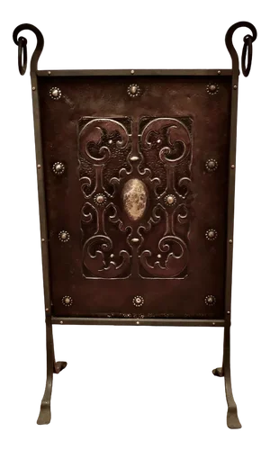 Victorian Arts and Crafts Copper and Iron Fire Screen