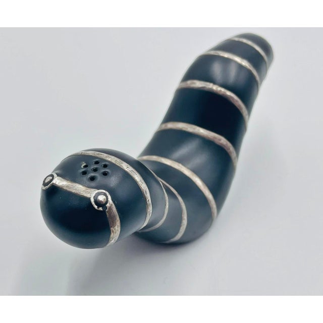 1980s Emilia Castillo Taxco Plata Pura Silver & Porcelain "Oruga" Sculptures, Pair For Sale - Image 15 of 18