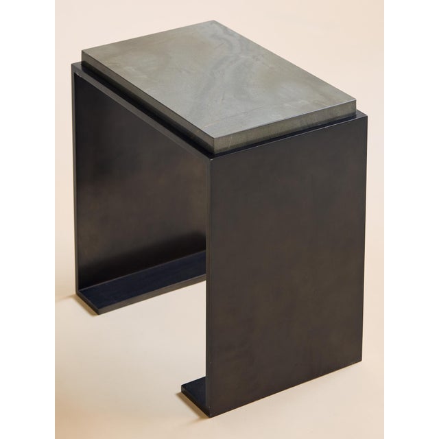 1990s 1990s The Steel and Marble Side Table For Sale - Image 5 of 9