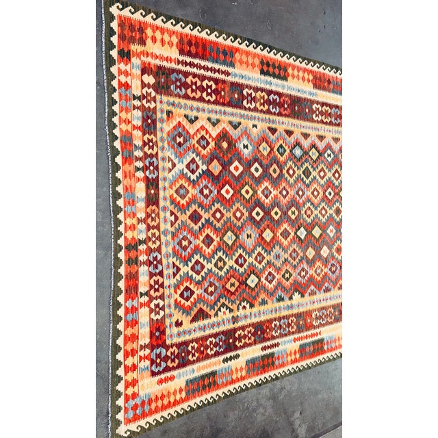 Burnt Orange Vintage Afgan Kilim Rug-10′2″ × 16′3″ For Sale - Image 8 of 8