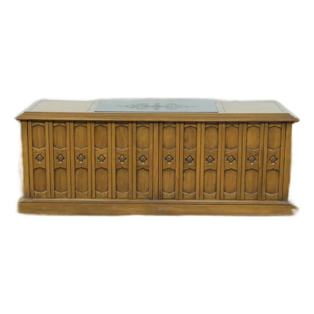 Vintage Drexel 1960's Esperanto Record Cabinet With Slate Top For Sale