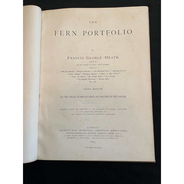 The Heath's Fern Portfolio, 1885, is a rare collector's edition book featuring 15 chromolithographs depicting, in life...