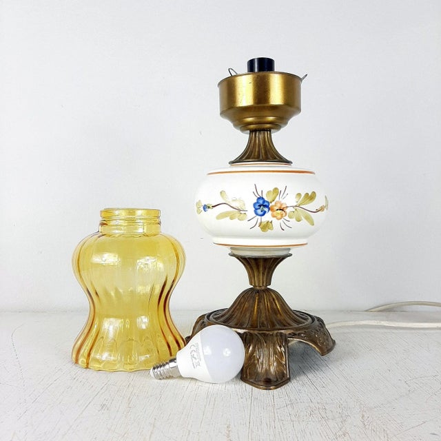 Vintage Porcelain Glass Table Lamp, 1960s For Sale - Image 10 of 11