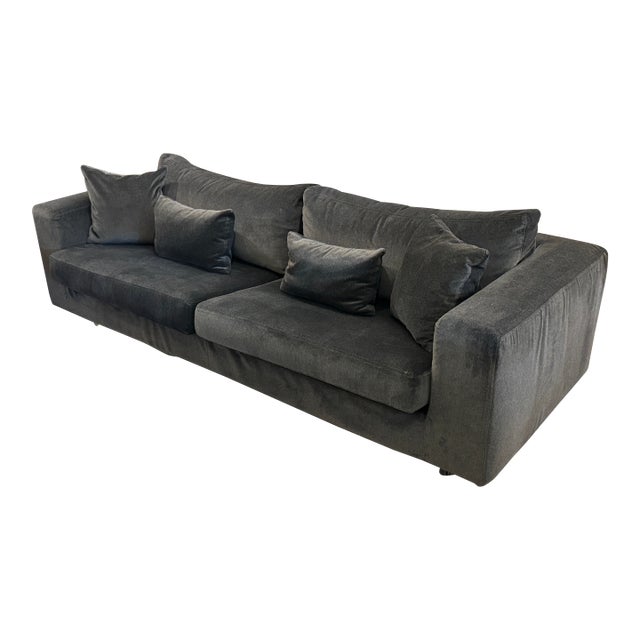 Limn Italia Charcoal Gray Sofa For Sale