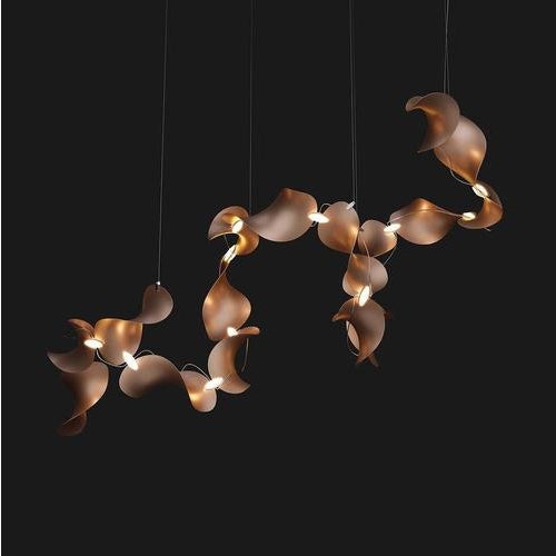 Dune 16 Spiral Pendant Light in Silver Anodized Aluminum by Moss Objects For Sale - Image 6 of 18