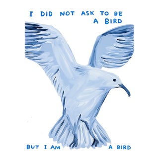 David Shrigley I Did Not Ask to Be a Bird Lithograph Poster, 2021 For Sale
