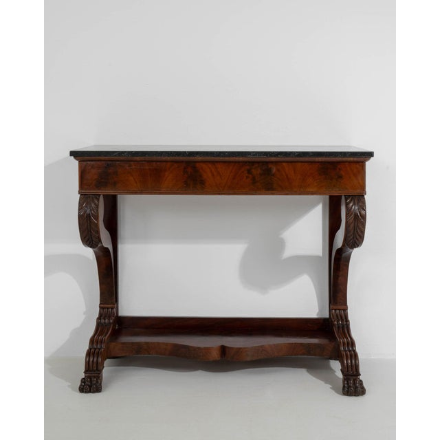 Brown 19th Century France Brown Wood Console Table For Sale - Image 8 of 11