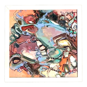 Vintage Boho Original Abstract Oil on Canvas