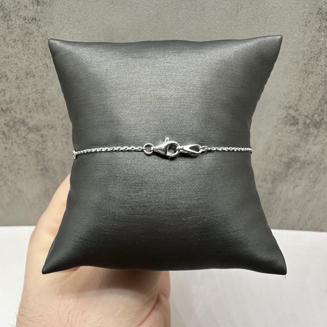 Contemporary Diamond Station Bracelet in 14kt White Gold – 0.22ctw, 7in, New For Sale - Image 3 of 4