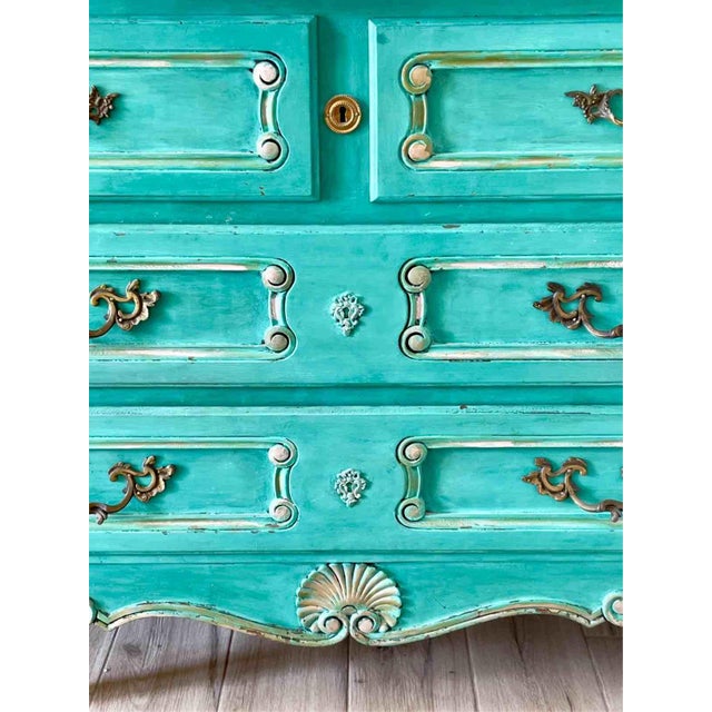 Wood Mid-20th Century Louis XV French Chest of Drawers, 1950s For Sale - Image 7 of 18