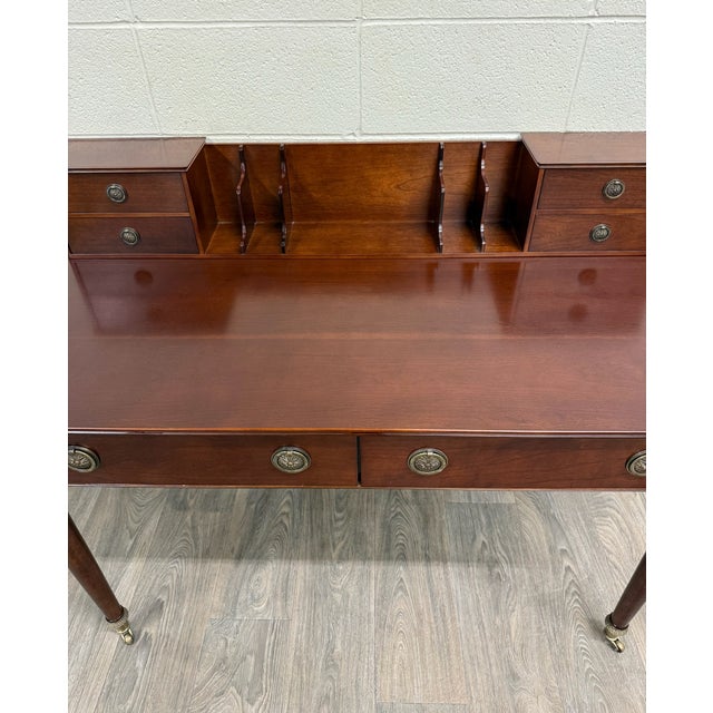 Brown Vintage Bombay Company English or Georgian Revival Style Mahogany Writing Desk For Sale - Image 8 of 12