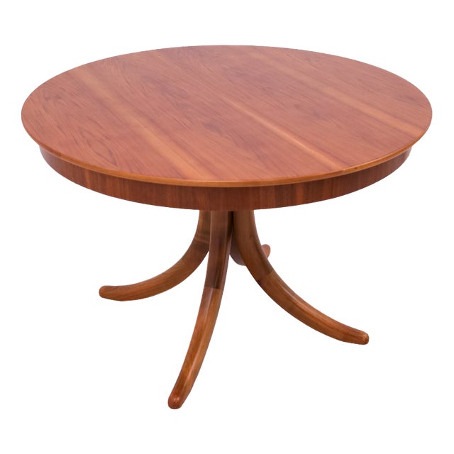 Mid-Century Round Walnut Table, Germany, 1950s For Sale