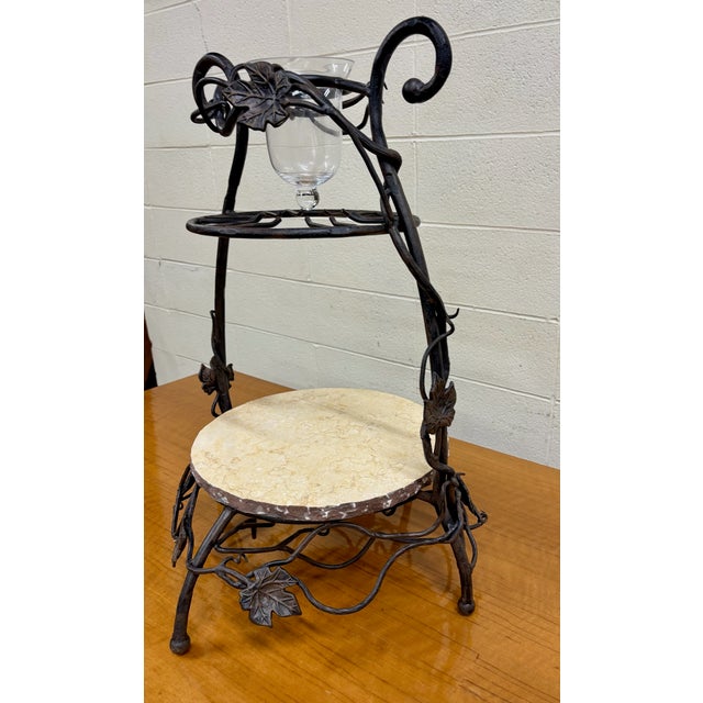 Bella Toscana Vineyard Wrought Iron Tuscan Style Wine and Cheese Party Server For Sale - Image 4 of 14