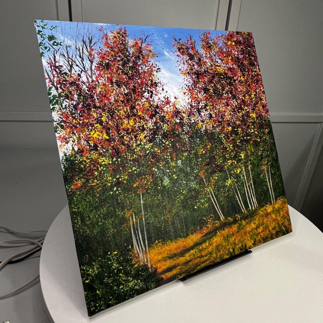 Contemporary "On a Perfect Fall Day" Contemporary Original Impressionist Style Landscape Painting by Deb Bossert For Sale - Image 3 of 6