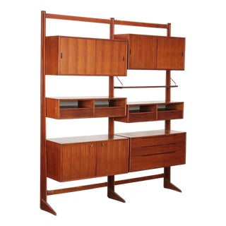 Vintage Cabinet in Teak Veneer & Brass, Denmark ,1960s For Sale