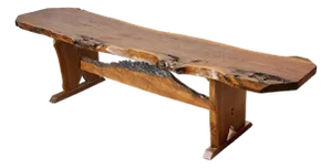 Vintage 6ft Black Walnut Live Edge Bench