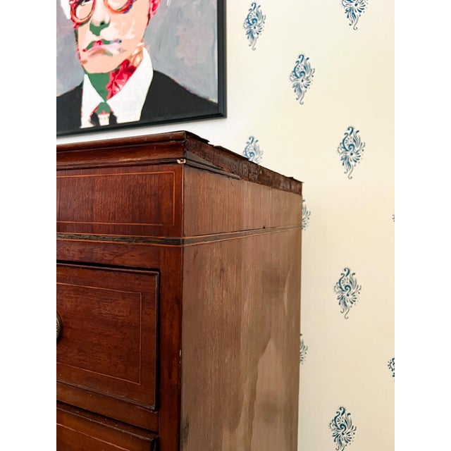 Antique Early 1800s Scottish Neoclassical Mahogany Chest of Drawers With Ebony Inlay For Sale - Image 12 of 17