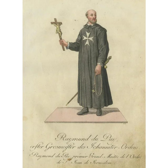 Christian Friedrich Schwan, Raymond Du Puy, First Grand Master of Hospitallers, 1791, Print For Sale - Image 6 of 7