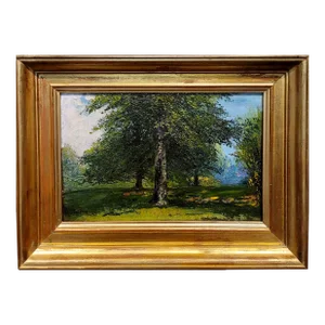 Patty Prather Thum- Kentucky Coffeetrees Landscape-19th Century Oil Painting
