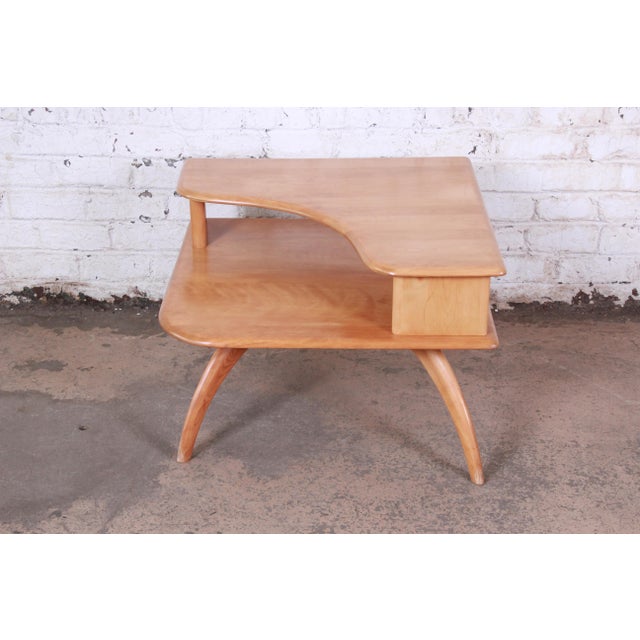 Heywood Wakefield MidCentury Modern Solid Maple Corner End Table