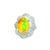 Contemporary 7.41 Carat Mexican Fire Opal Diamond Platinum Double Halo Ring, Size 6 For Sale - Image 3 of 6