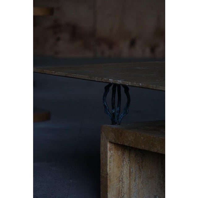 1970s Mid-Century Rectangular Marble Coffee Table, Italy, 1970s For Sale - Image 5 of 15