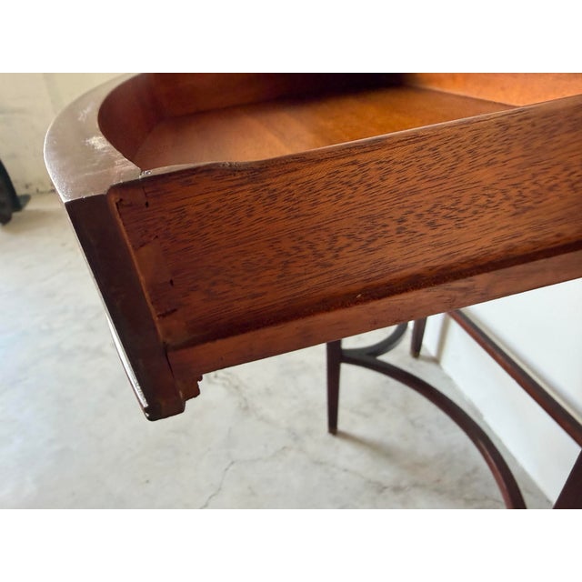 Antique George III Mahogany Demi-Lune Console Table With Drawer For Sale In Miami - Image 6 of 13