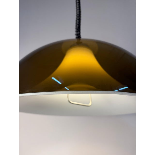 Brown Hanging Lamp in Brown White Acrylic from Elio Martinelli For Sale - Image 8 of 11