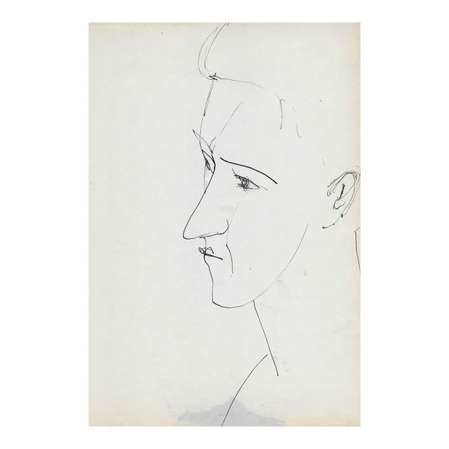 1950s Paul McCarron Portrait of a Man Drawing For Sale