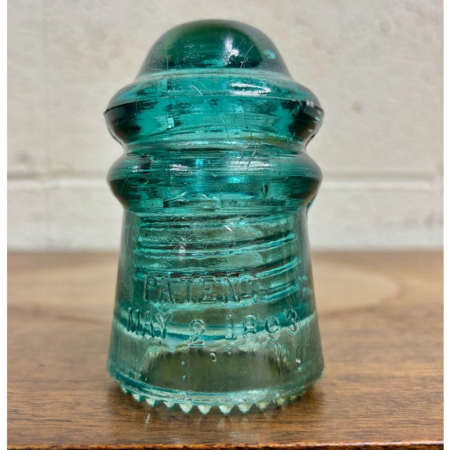 Vintage Hemingray No 9 Aqua Glass Insulator For Sale In Kansas City - Image 6 of 6