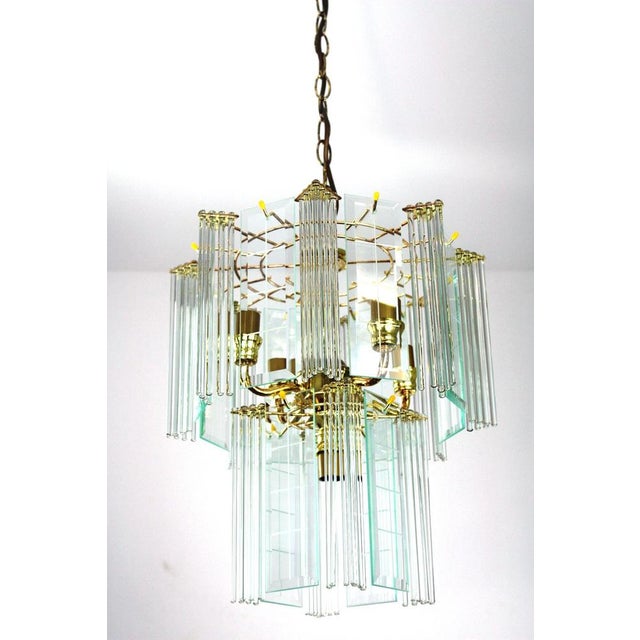 Orion Chandelier with Glass Hangings, Rods and Cut Glass Panels, 1960s For Sale - Image 14 of 16