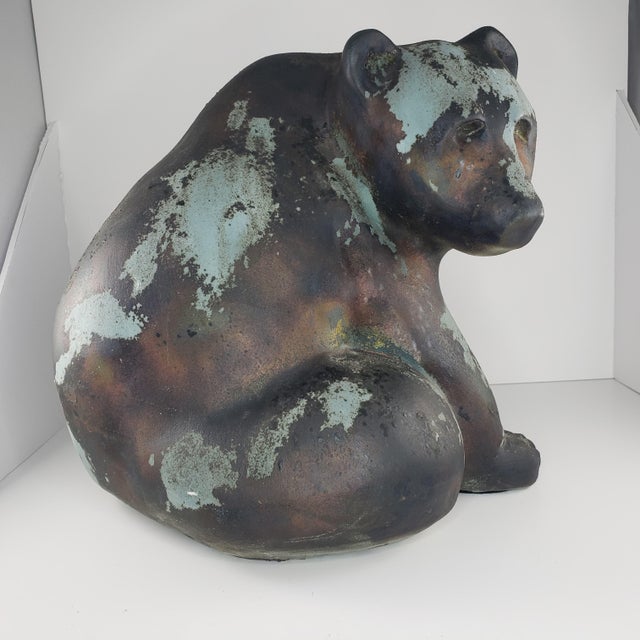 Mid 20th Century Vintage Tony Evans Ceramic Sculpture Bear Raku Pottery ...