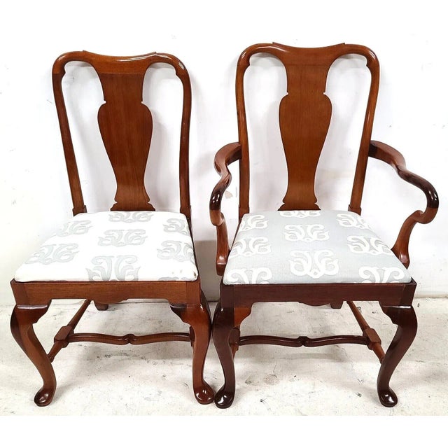 Mid 20th Century Mid Century Solid Cherry Queen Anne Dining Chairs - Set of 6 For Sale - Image 5 of 13