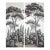 36" * H96" * 2ps, Hand-Painted Vintage Greyscale Pine Tree Scenic Wall Mural, Tuscan Forest Landscape Wall Decor For Sale