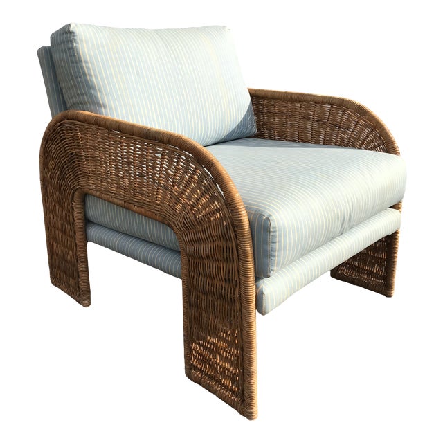 Adrian Pearsall for Comfort Designs Inc. Waterfall Wicker Chair Chairish